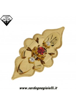 Spilla borbonica foglia incisa