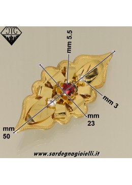 Spilla borbonica foglia incisa