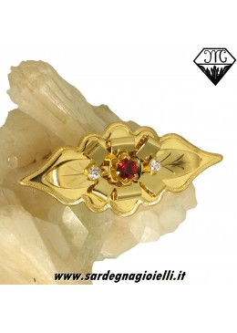 Spilla borbonica foglia incisa