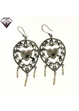 Orecchini Cuore imperlato
