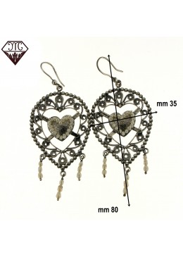 Orecchini Cuore imperlato